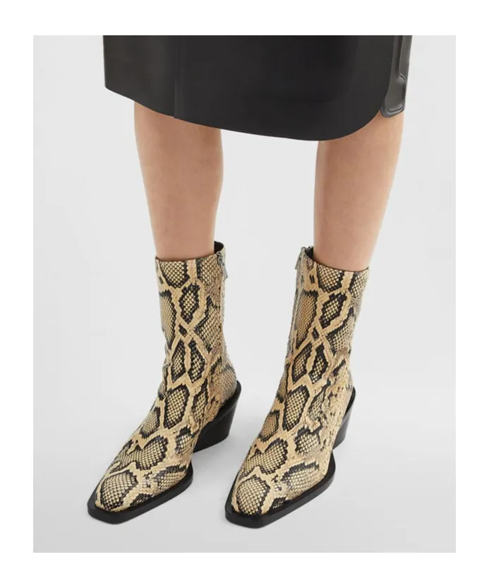 Embossed Ankle Boots