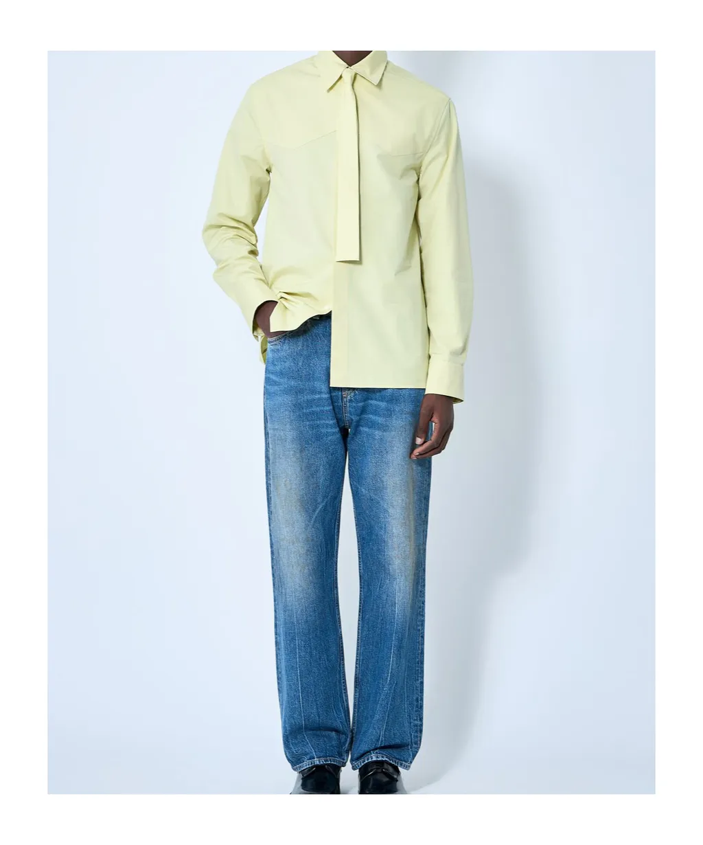 Tie-Detailed Poplin Shirt