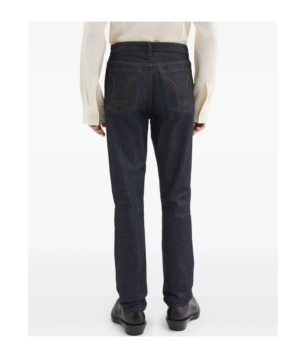 Mid-Rise Straight-Leg Jeans