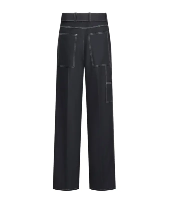 Creased Straight Leg Trousers