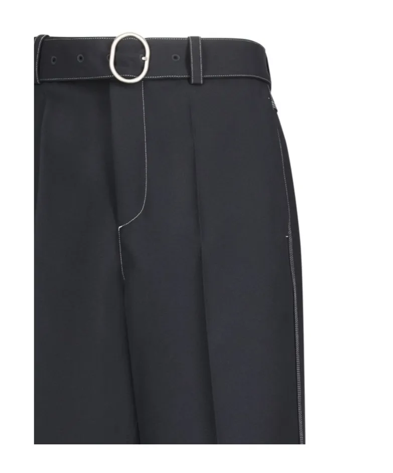 Creased Straight Leg Trousers