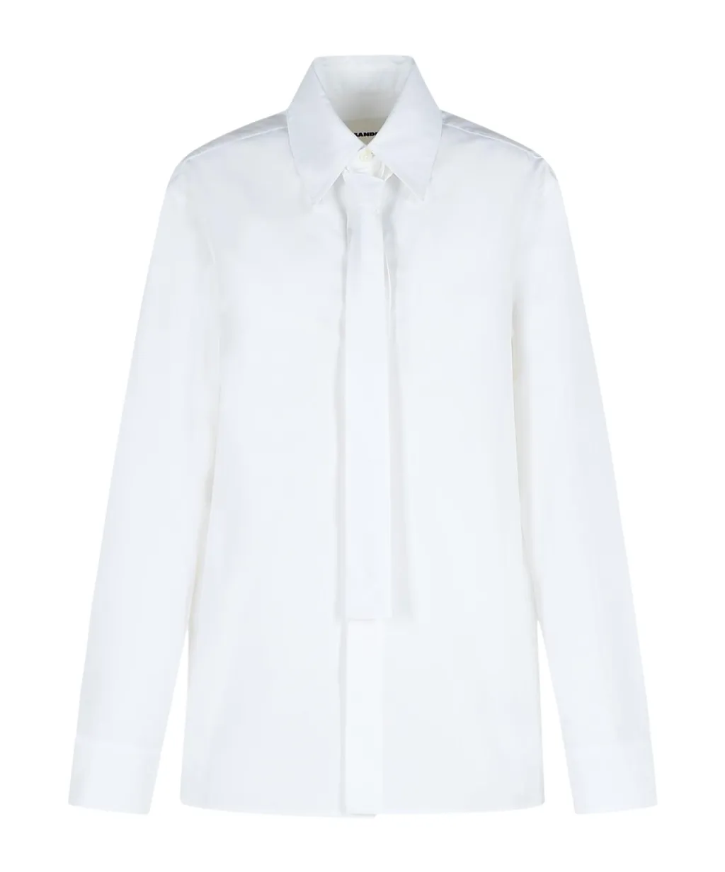 Tie Detailed Long Sleeved Shirt