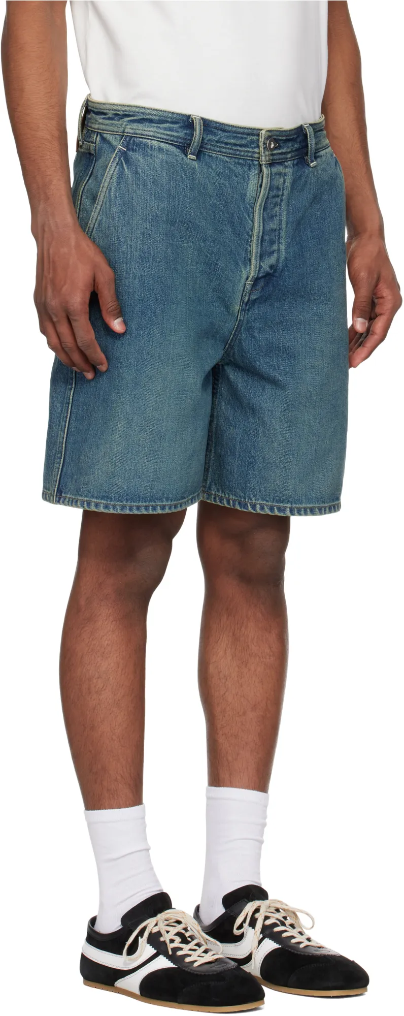 Logo-Patch Straight-Leg Denim Shorts