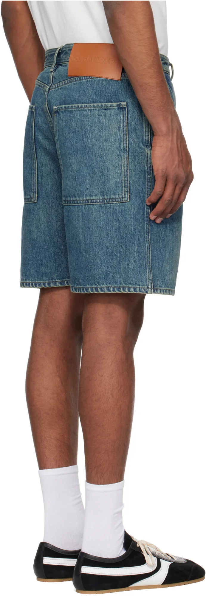 Logo-Patch Straight-Leg Denim Shorts