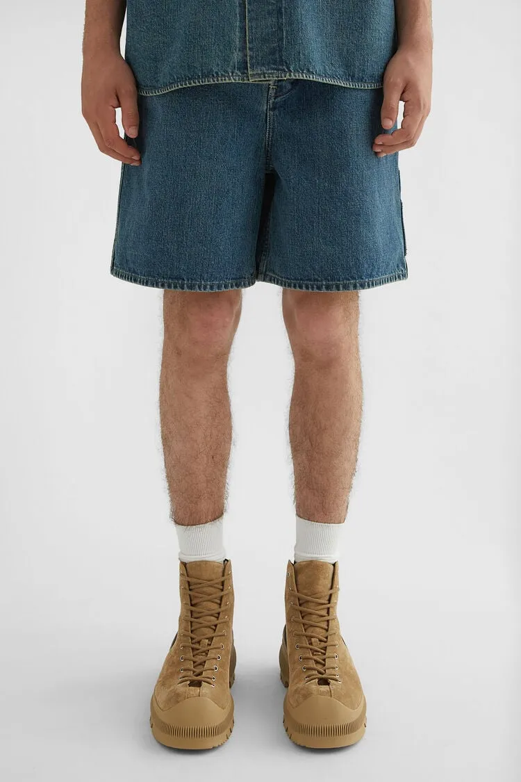 Logo-Patch Straight-Leg Denim Shorts
