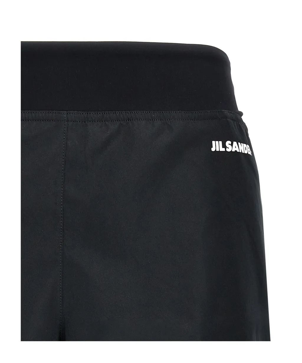 Logo Printed Elastic Waistband Shorts