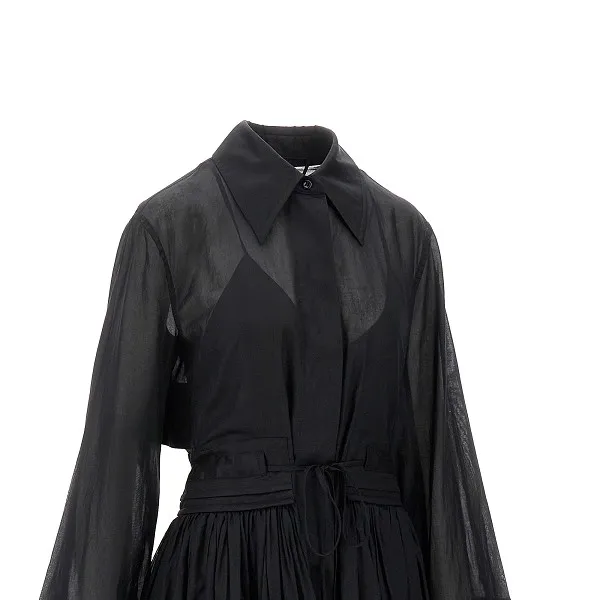 Cut-Out Poplin Shirt Dress