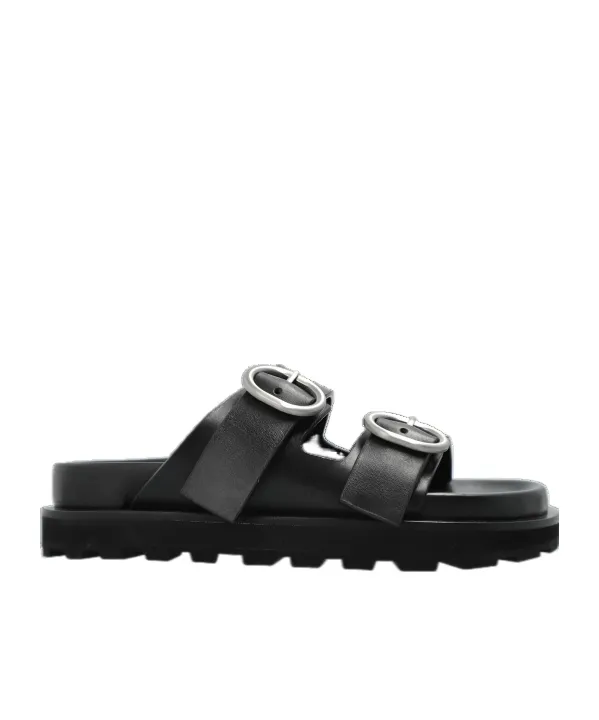 Buckle Detailed Flat Sandals