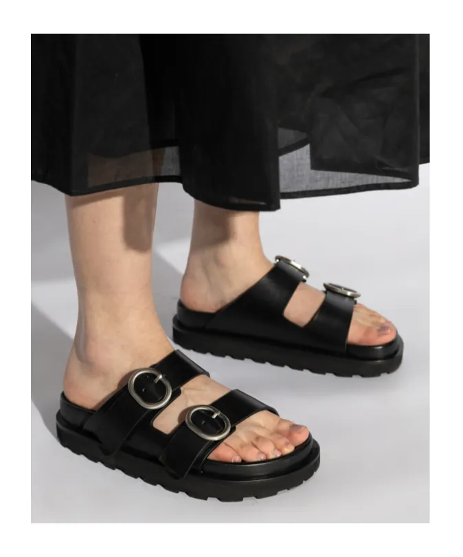 Buckle Detailed Flat Sandals