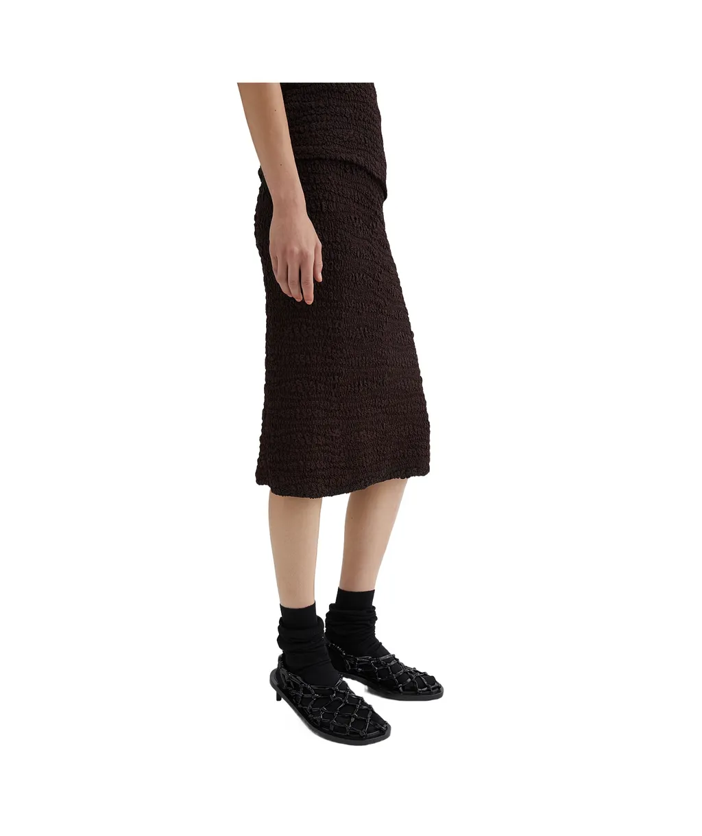 Crepe Straight Hem Midi Skirt
