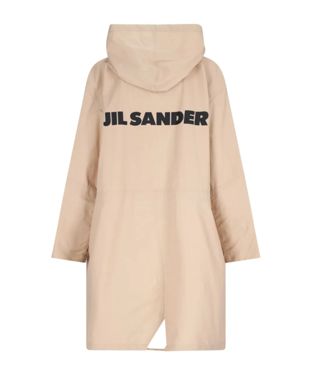 Logo Printed Drawstring Coat