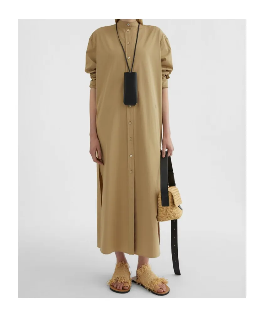 Long-Sleeved Poplin Shirt Dress
