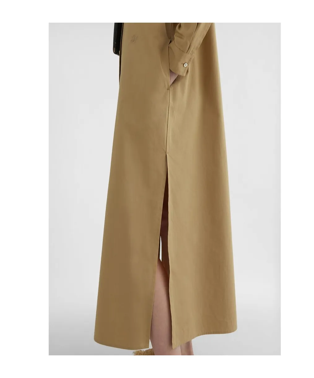 Long-Sleeved Poplin Shirt Dress