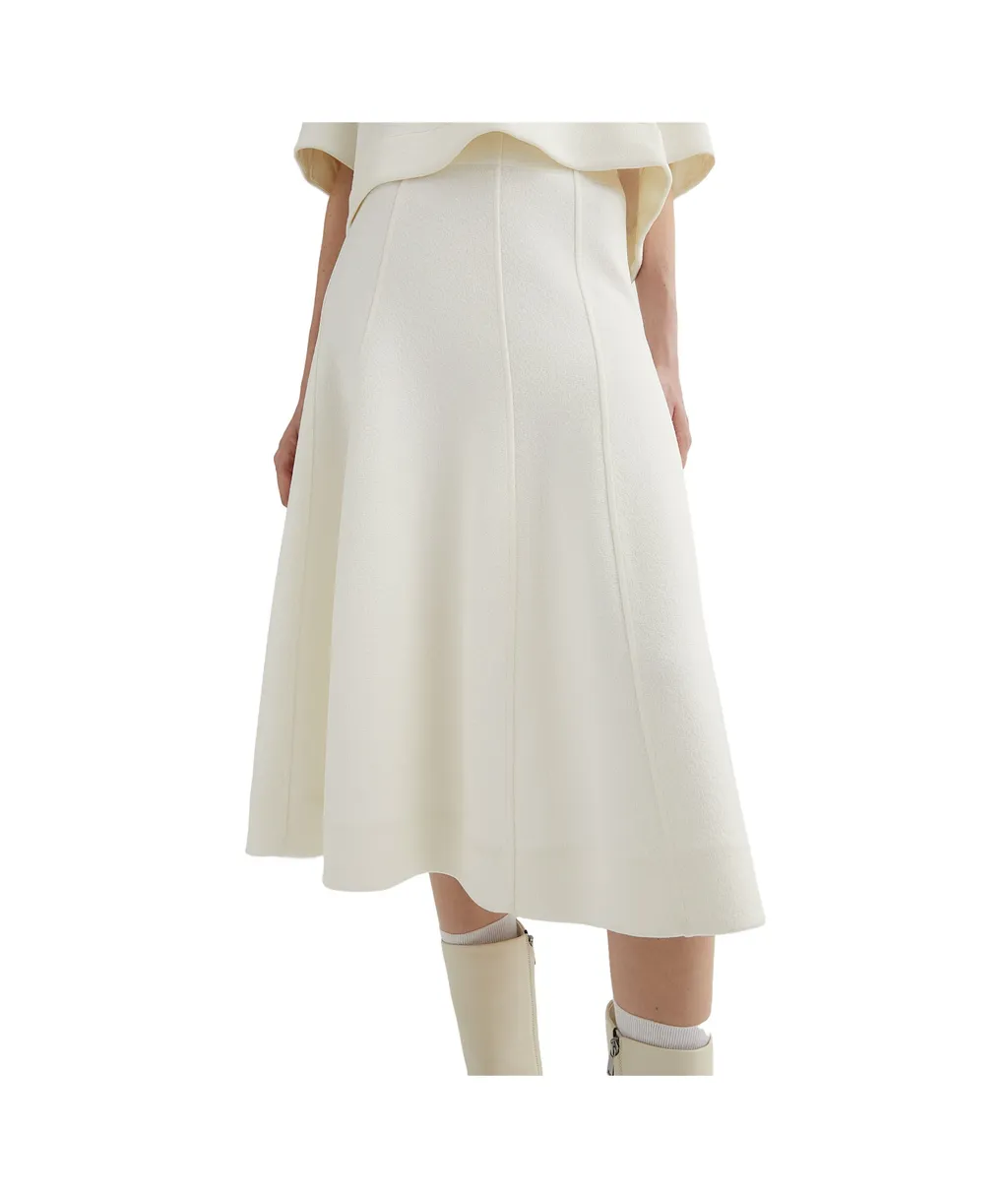 High Waist Flared Midi Skirt