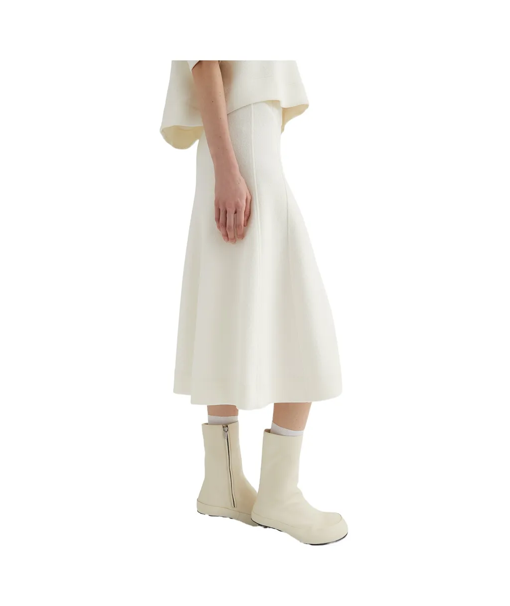 High Waist Flared Midi Skirt