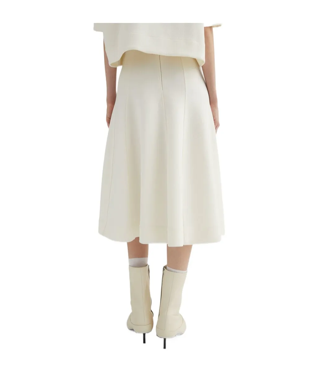 High Waist Flared Midi Skirt