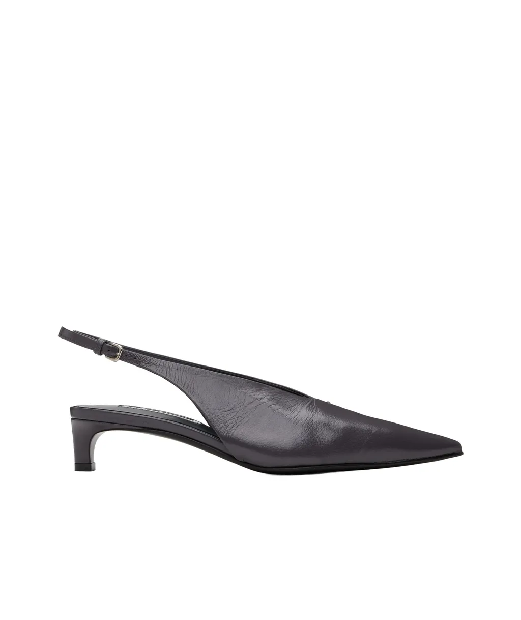 40Mm Leather Slingback Pumps