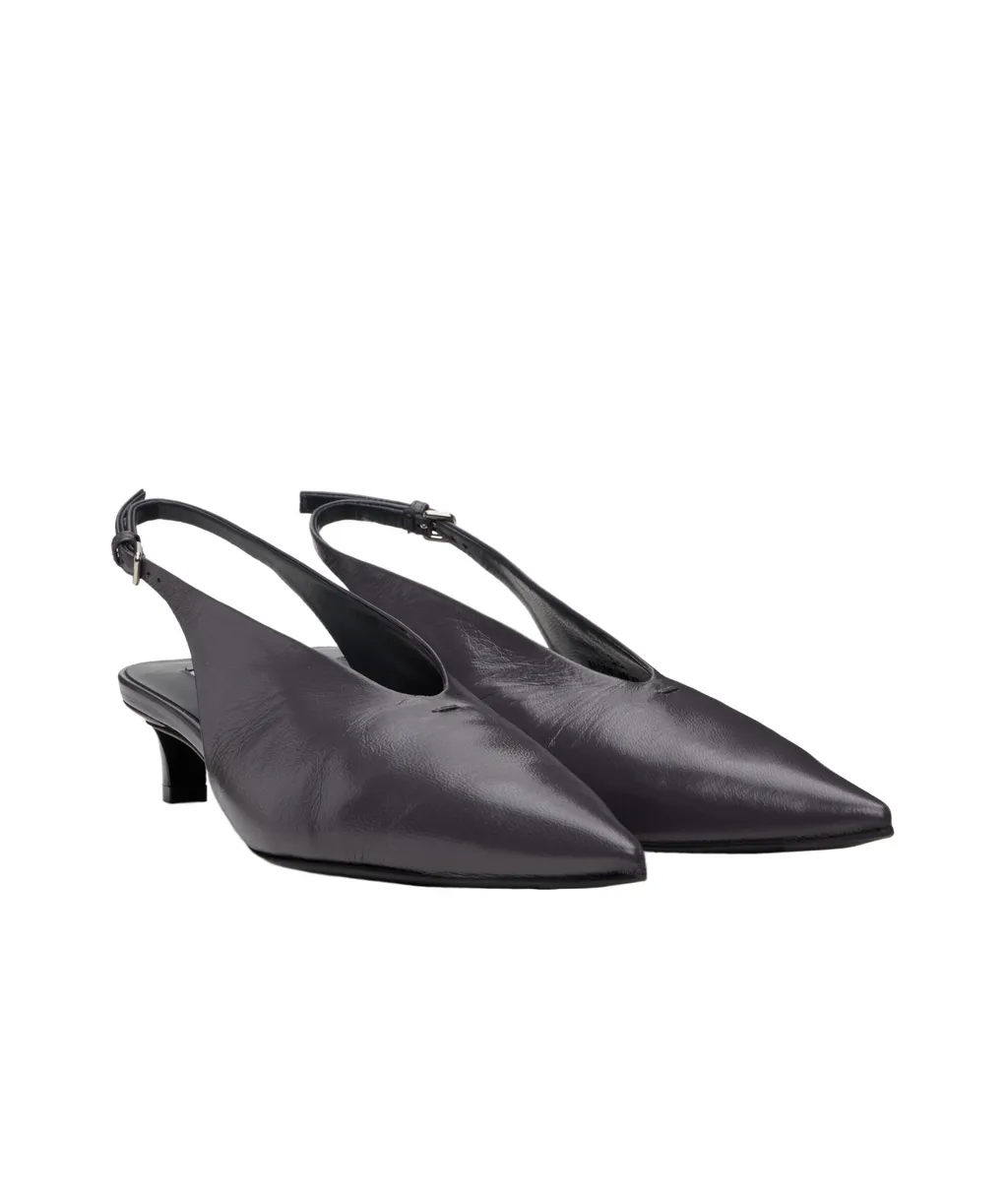 40Mm Leather Slingback Pumps