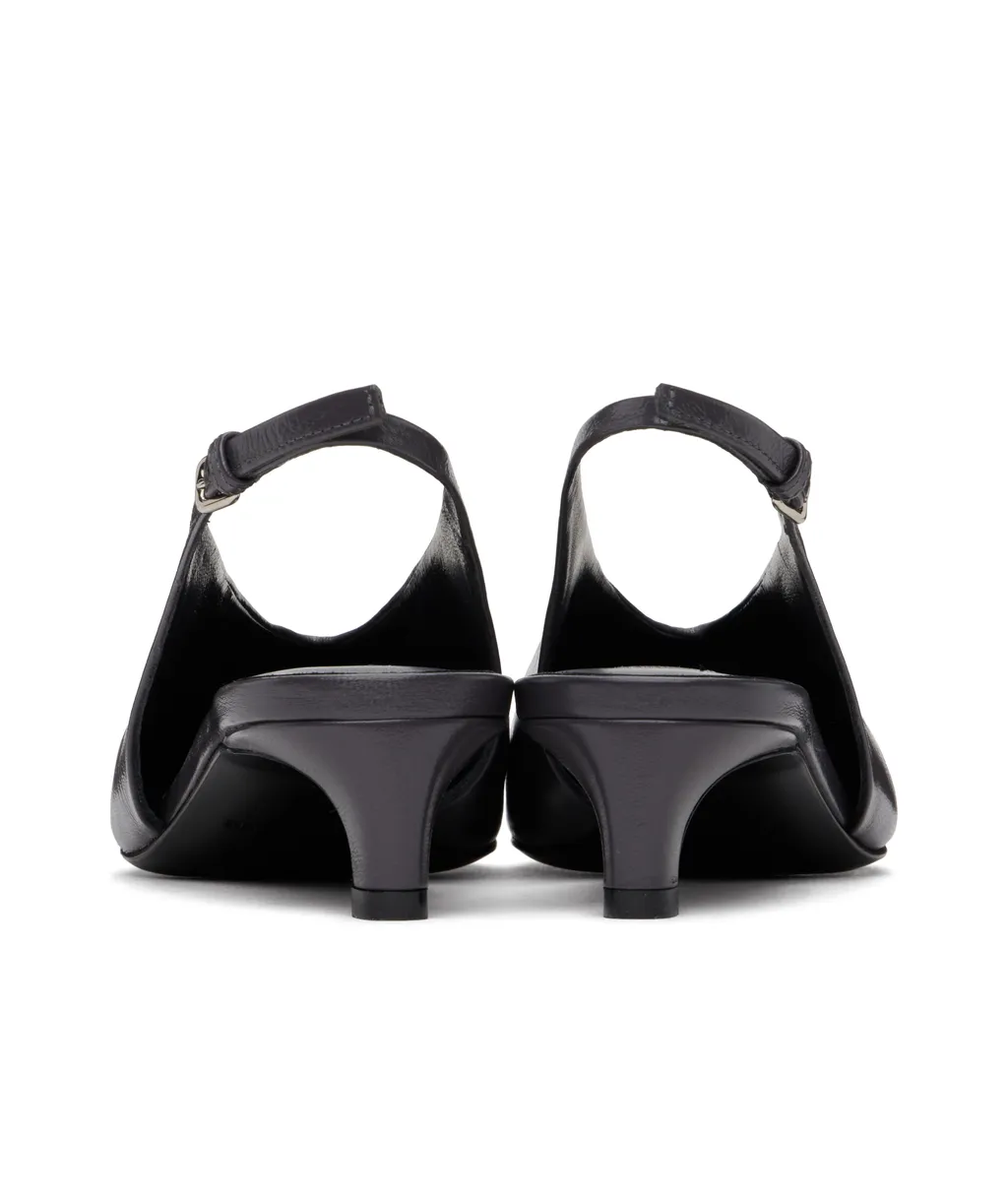 40Mm Leather Slingback Pumps