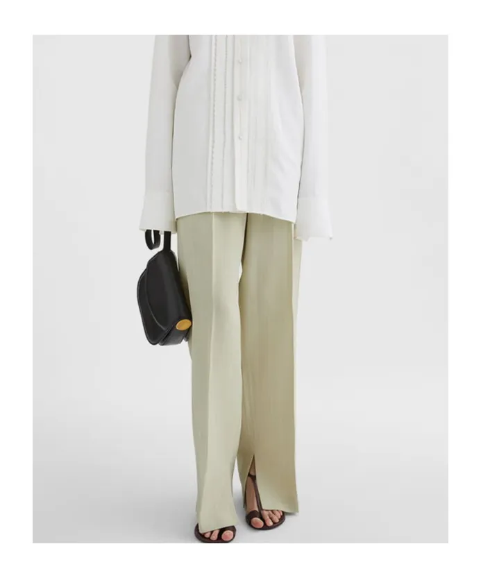Pleat-Detailed Straight-Leg Trousers