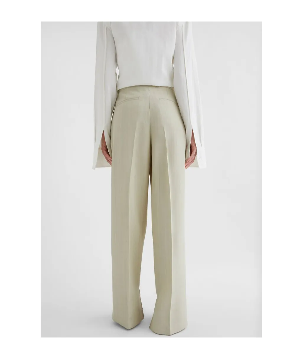 Pleat-Detailed Straight-Leg Trousers