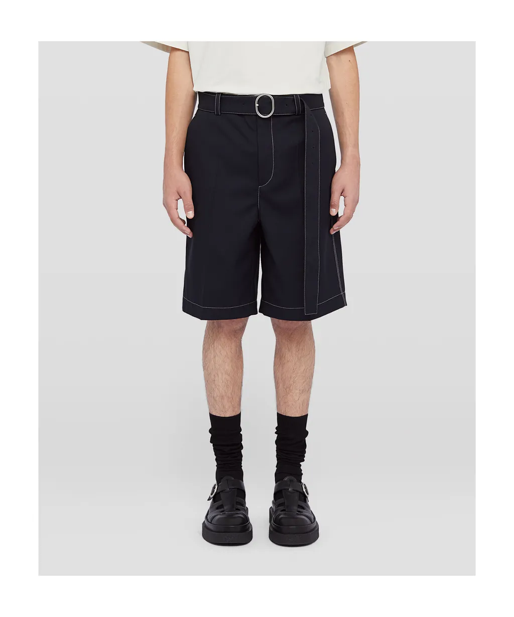 Belted Knee-Length Shorts