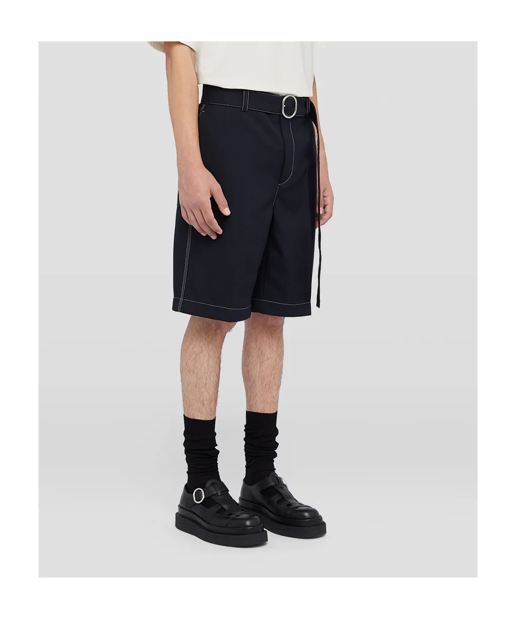 Belted Knee-Length Shorts