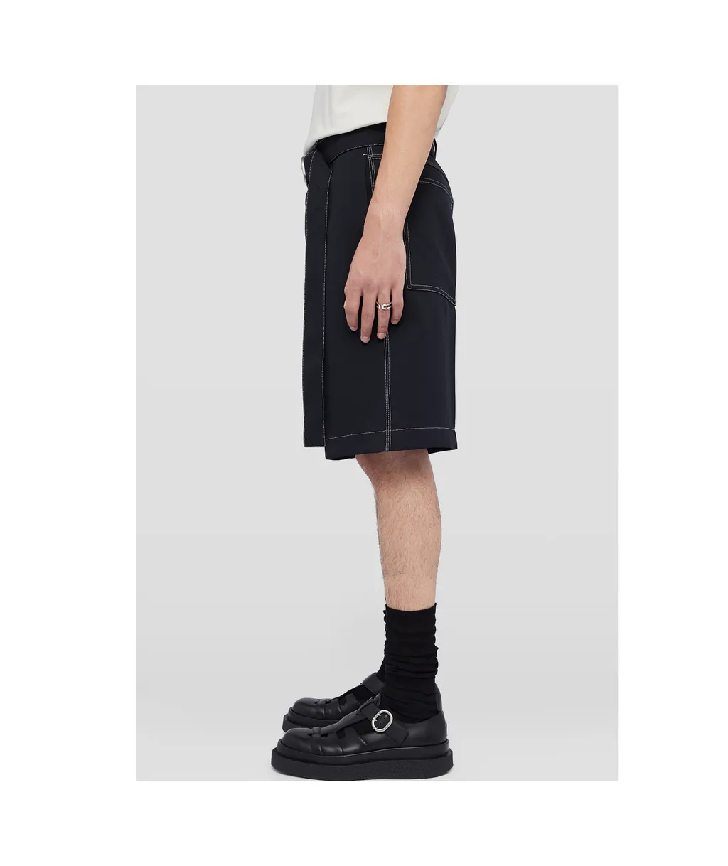Belted Knee-Length Shorts
