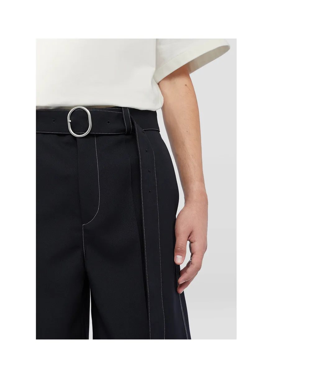 Belted Knee-Length Shorts
