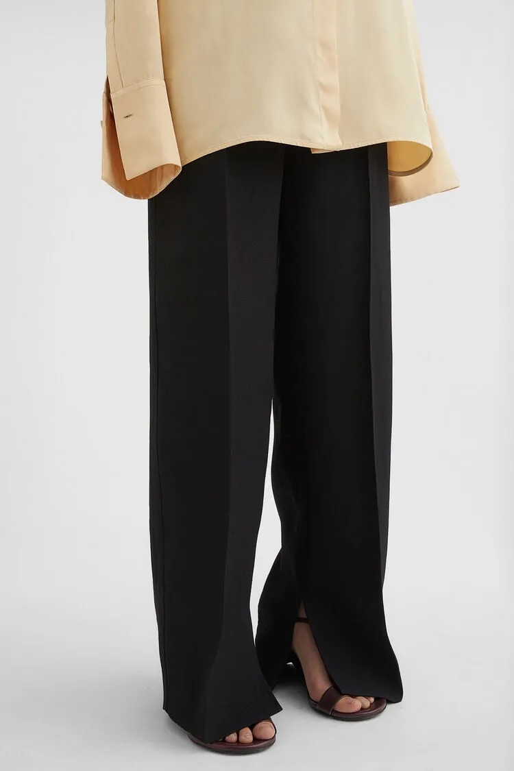 Pleat-Detailed Straight-Leg Trousers