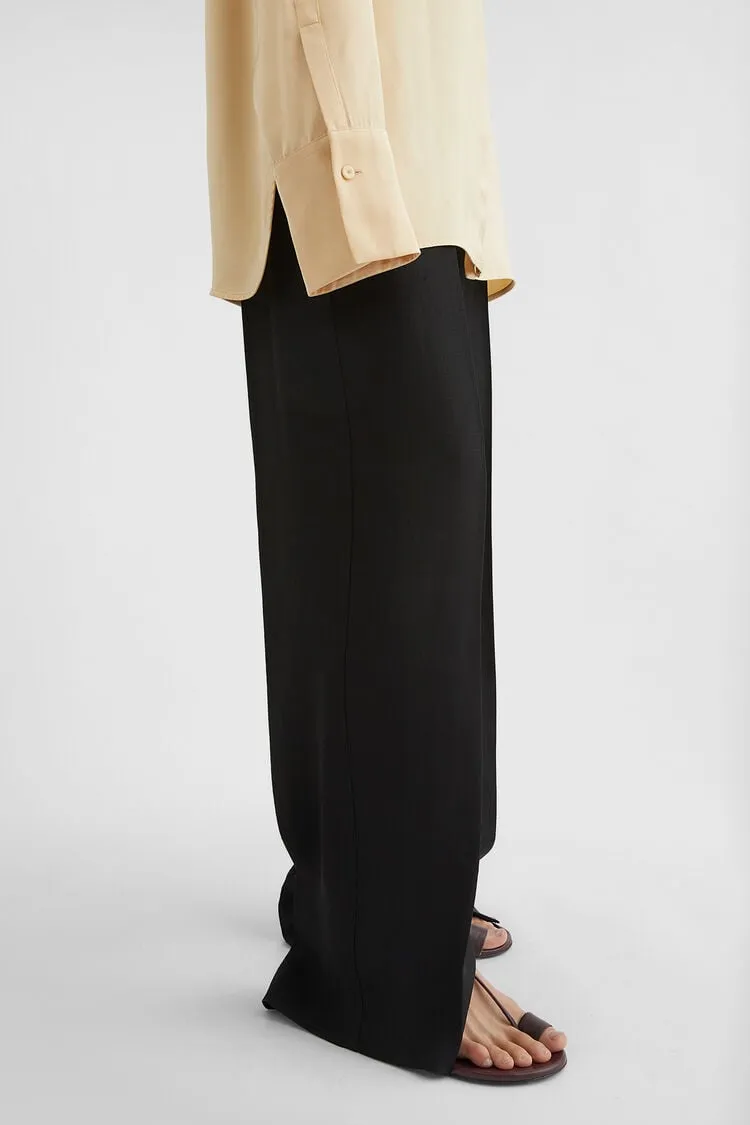 Pleat-Detailed Straight-Leg Trousers