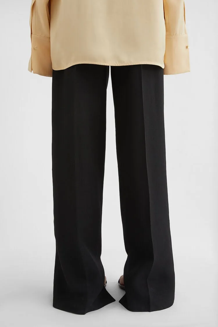 Pleat-Detailed Straight-Leg Trousers
