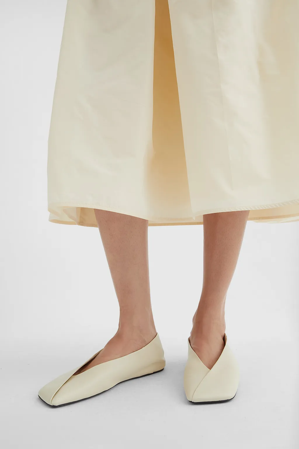 Square-Toe Ballerina Shoes