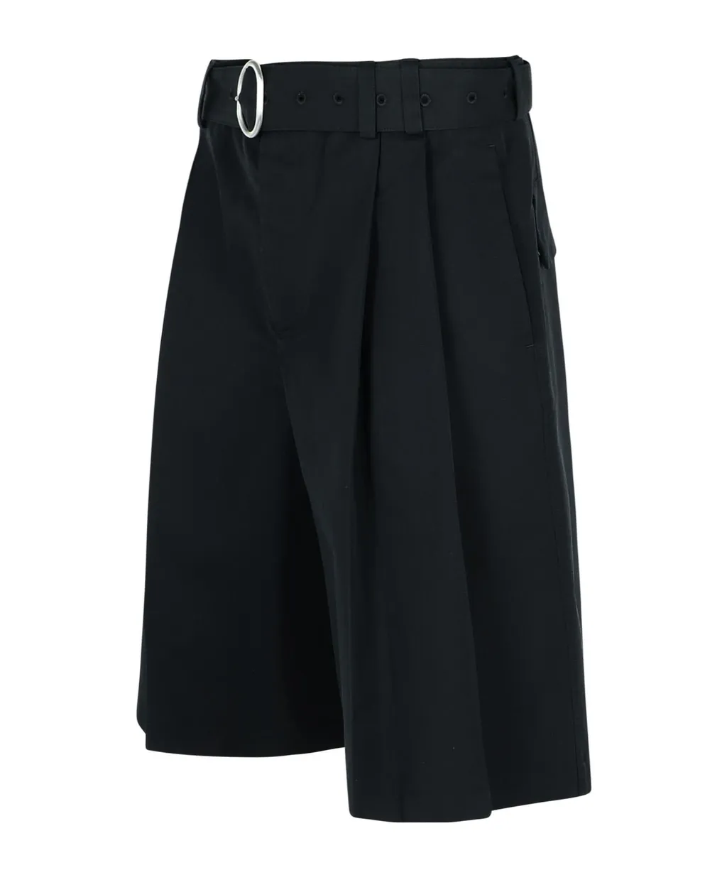 Belted Knee-Length Bermuda Shorts