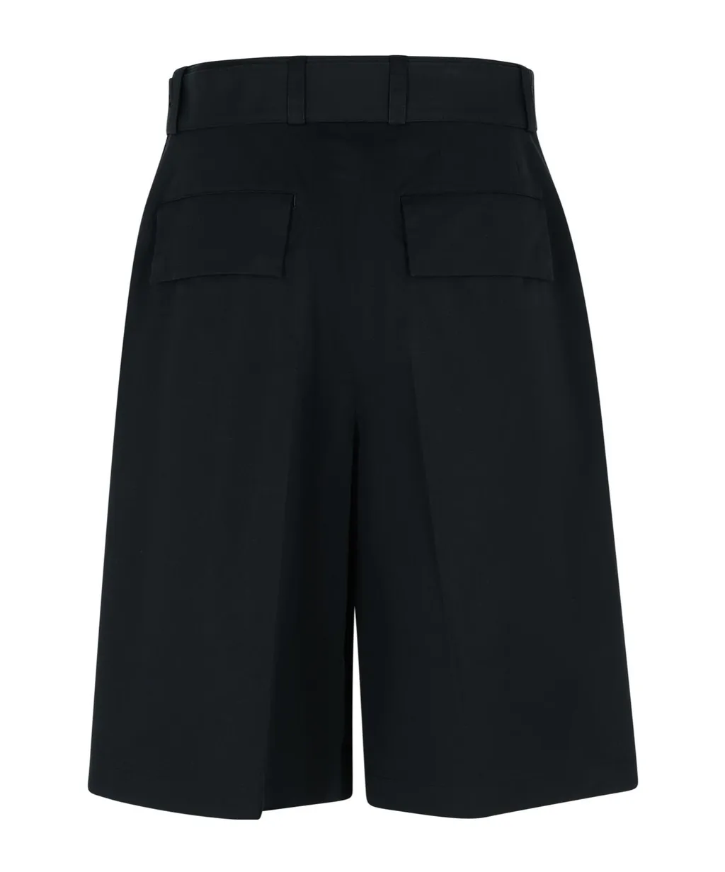 Belted Knee-Length Bermuda Shorts