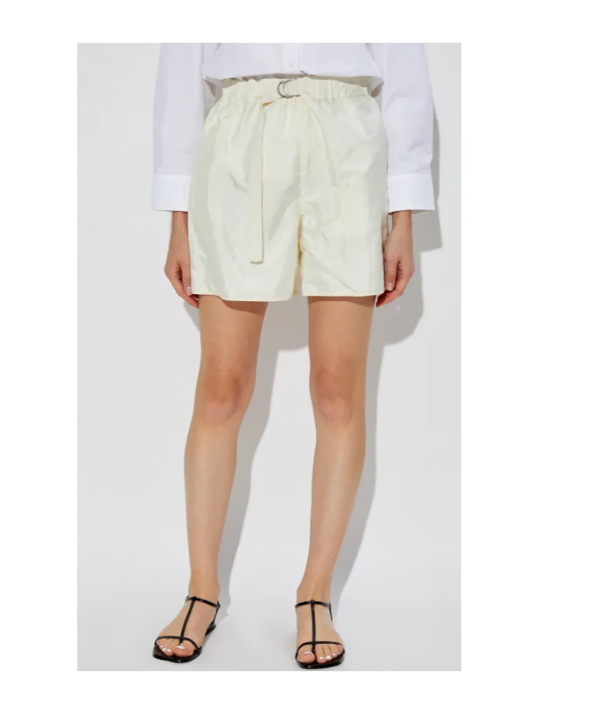 Belted Straight-Leg Shorts