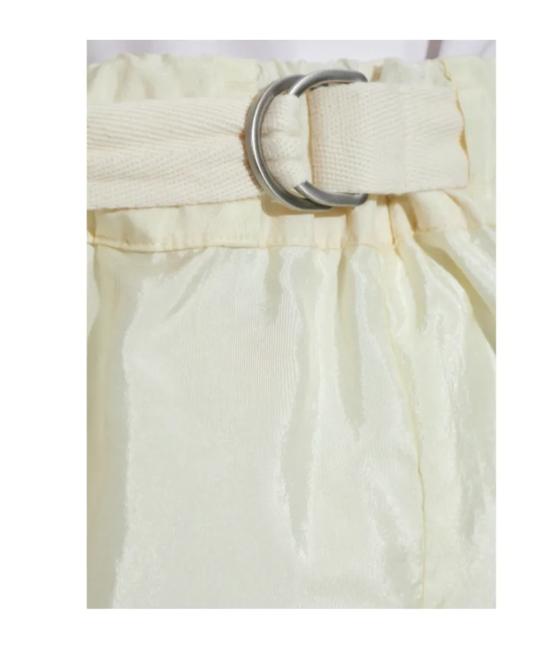 Belted Straight-Leg Shorts