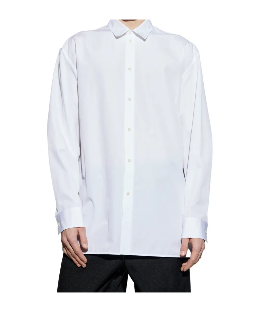 Logo Embroidered Straight-Hem Shirt