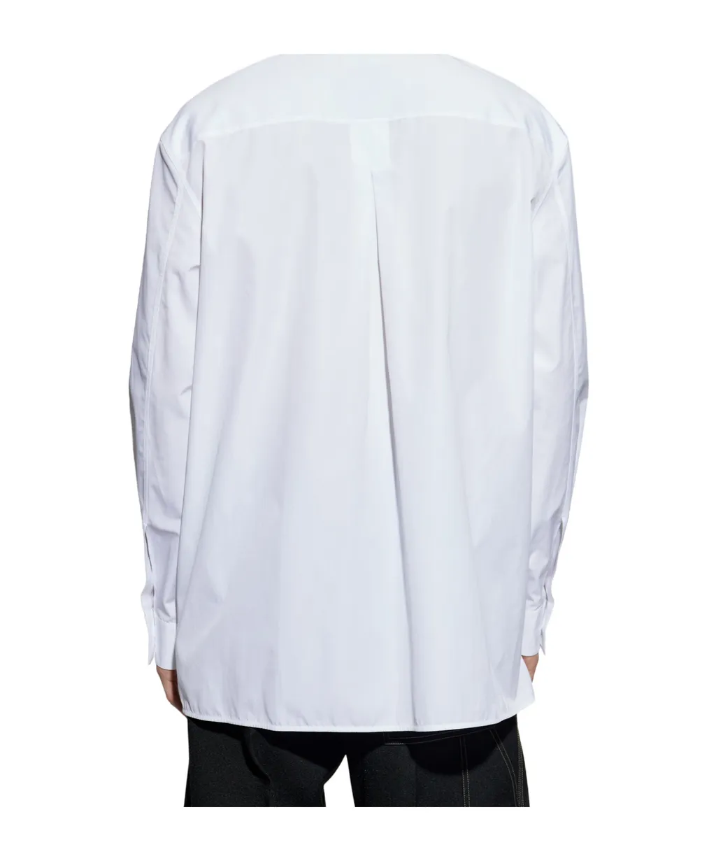 Logo Embroidered Straight-Hem Shirt