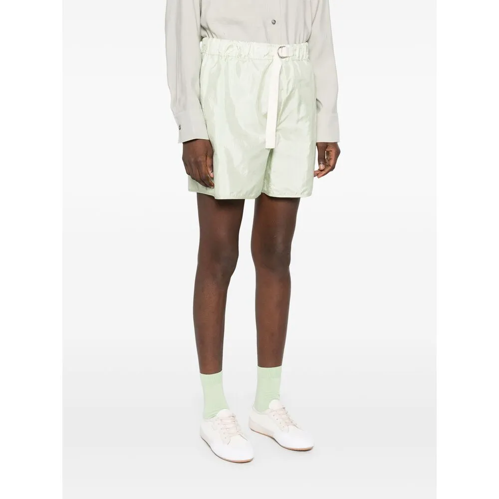 Belted Straight-Leg Shorts