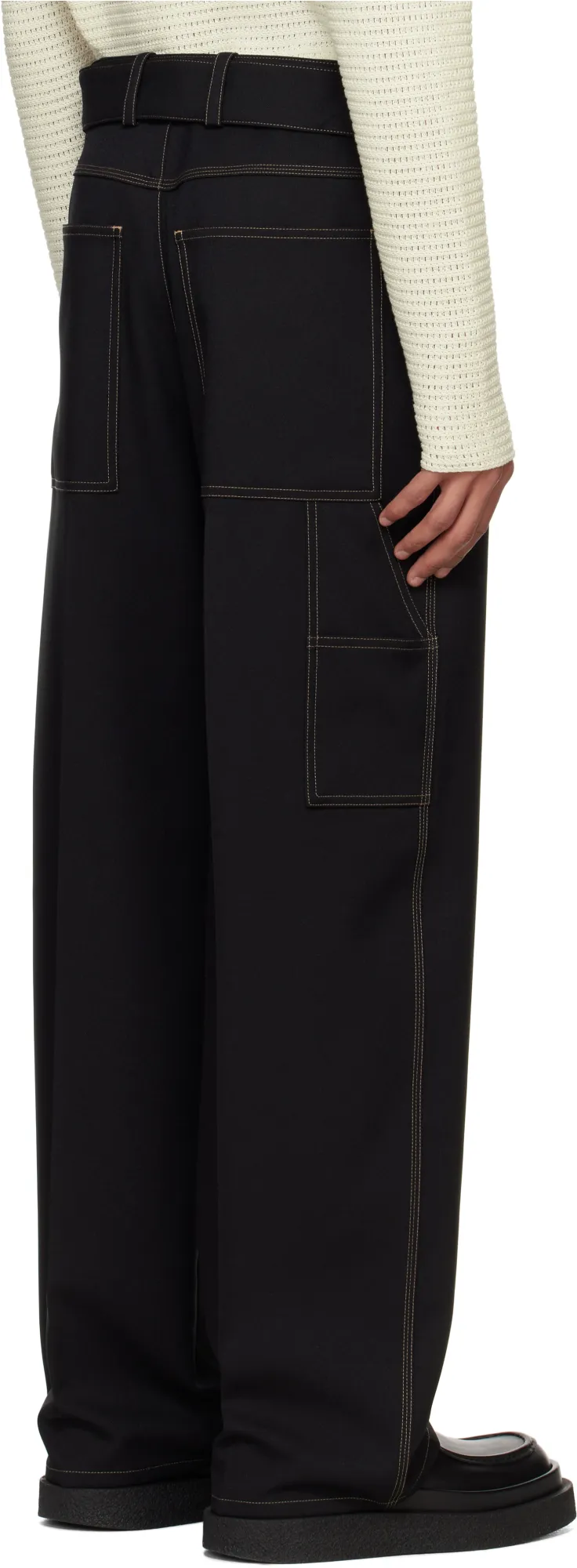 Creased Straight Leg Trousers