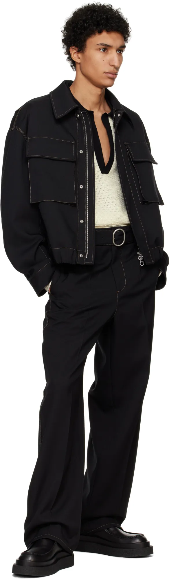 Creased Straight Leg Trousers