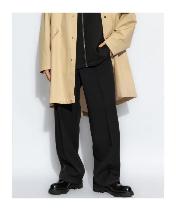 Creased Straight Leg Trousers