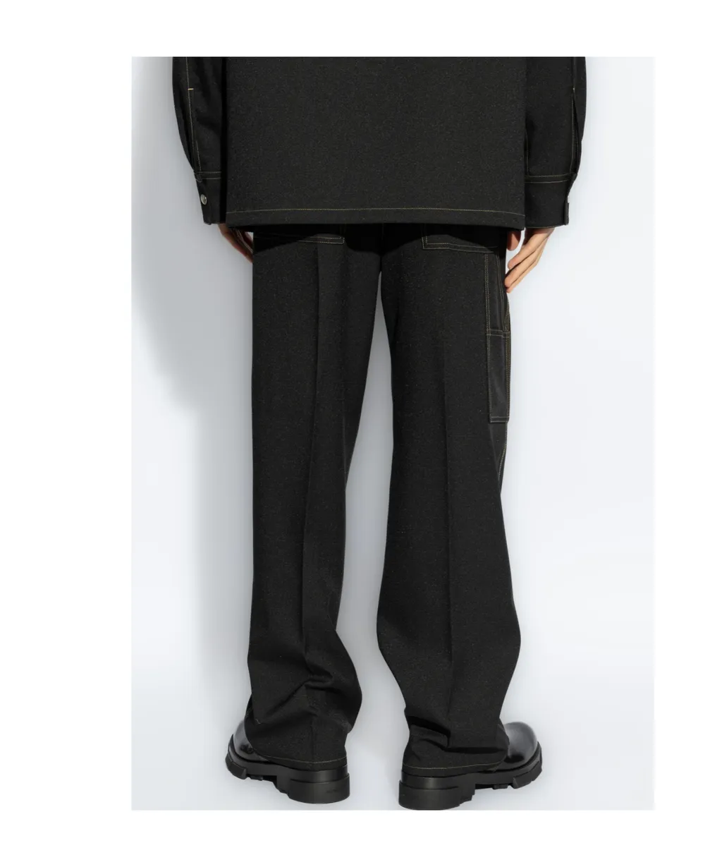 Creased Straight Leg Trousers