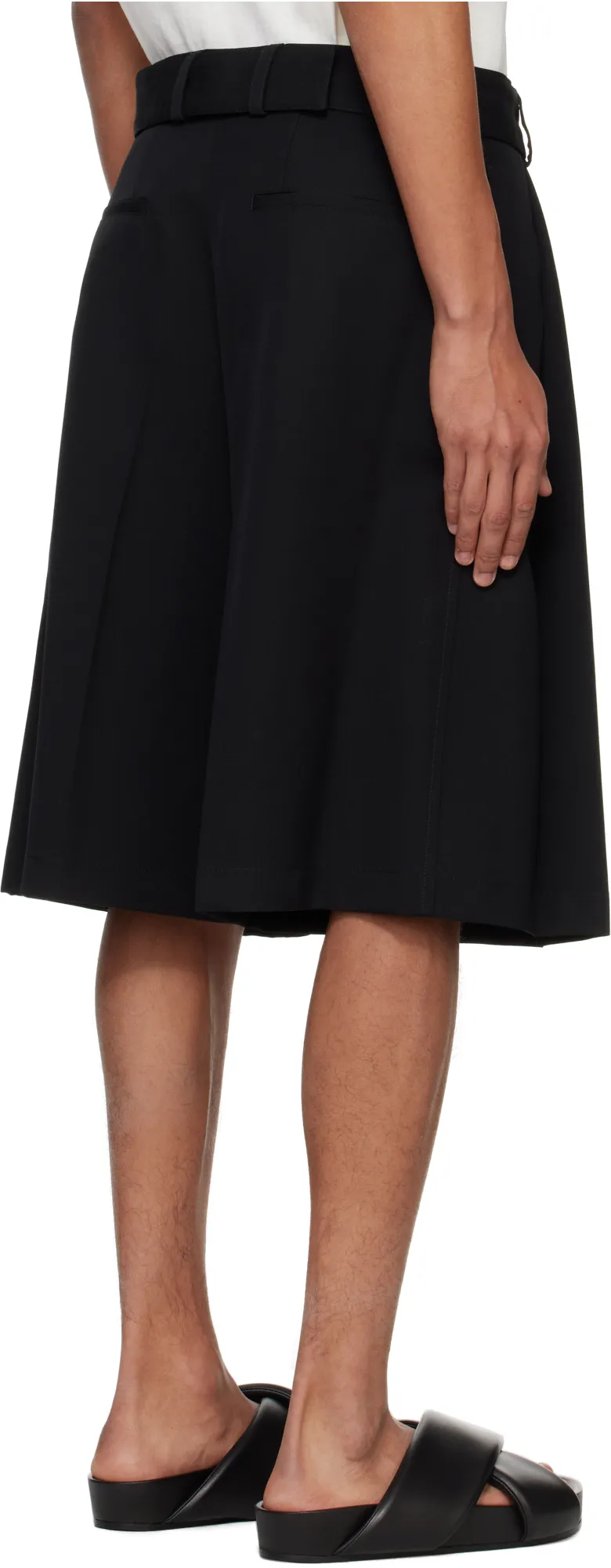 Belted Gabardine Bermuda Shorts