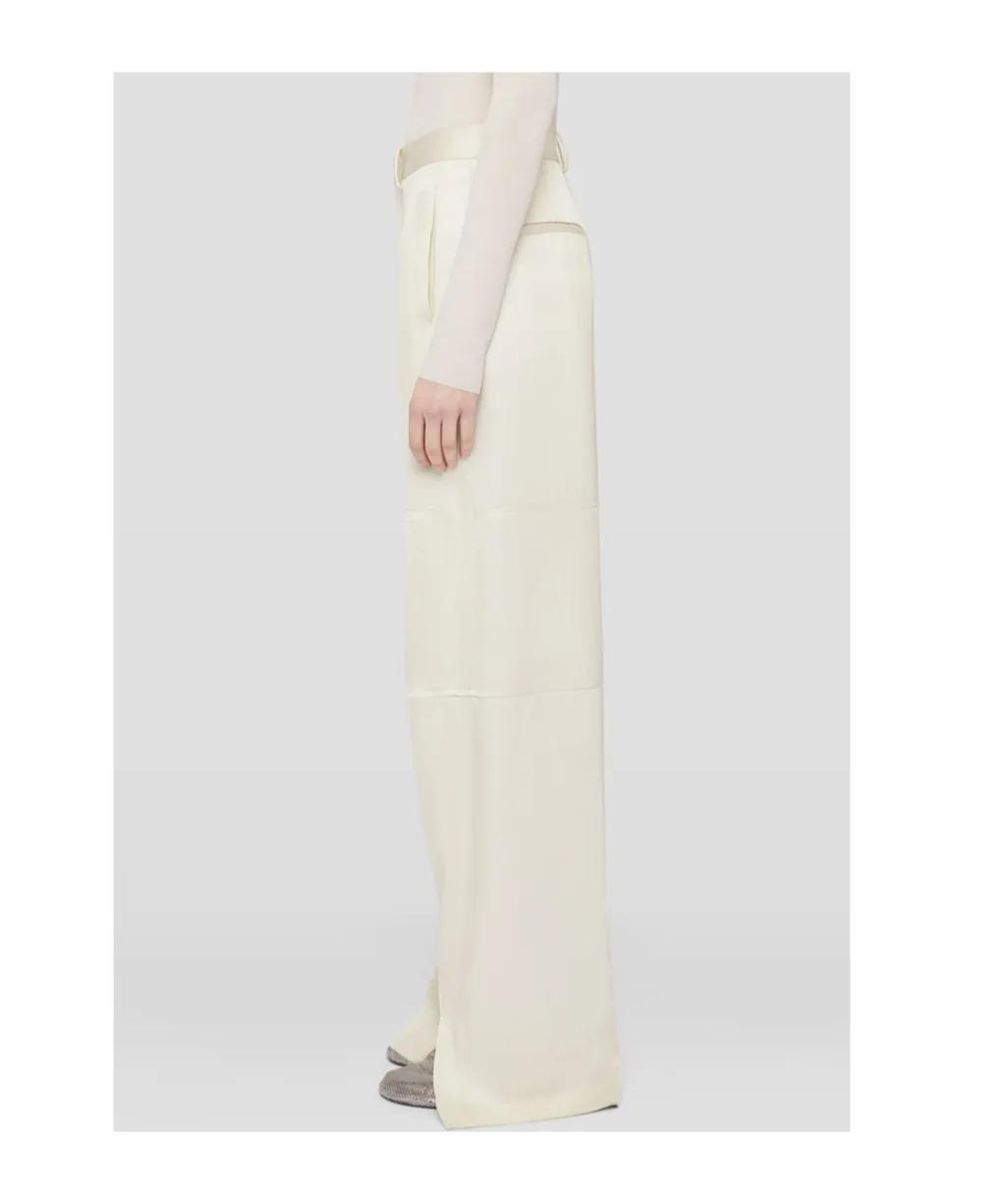 Side Slits Twill Trousers