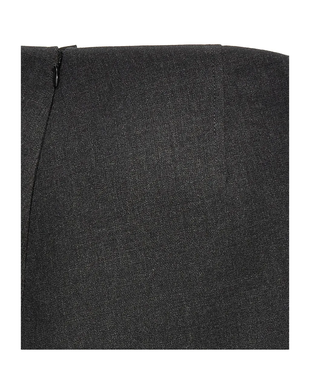 High-Waisted Zipped Midi Skirt