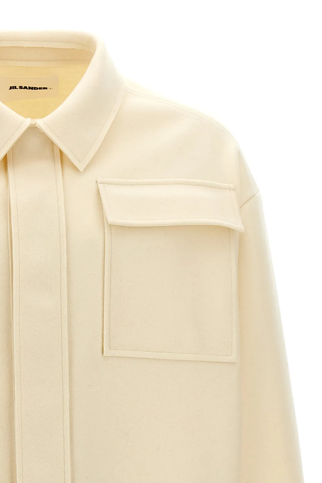 Long-Sleeved Straight Hem Shirt