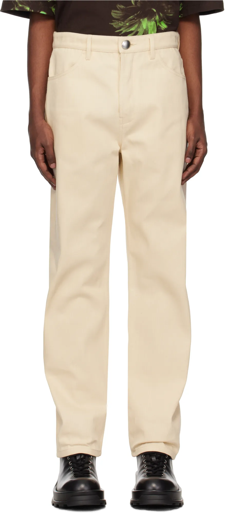 Button-Fastened Straight-Leg Jeans