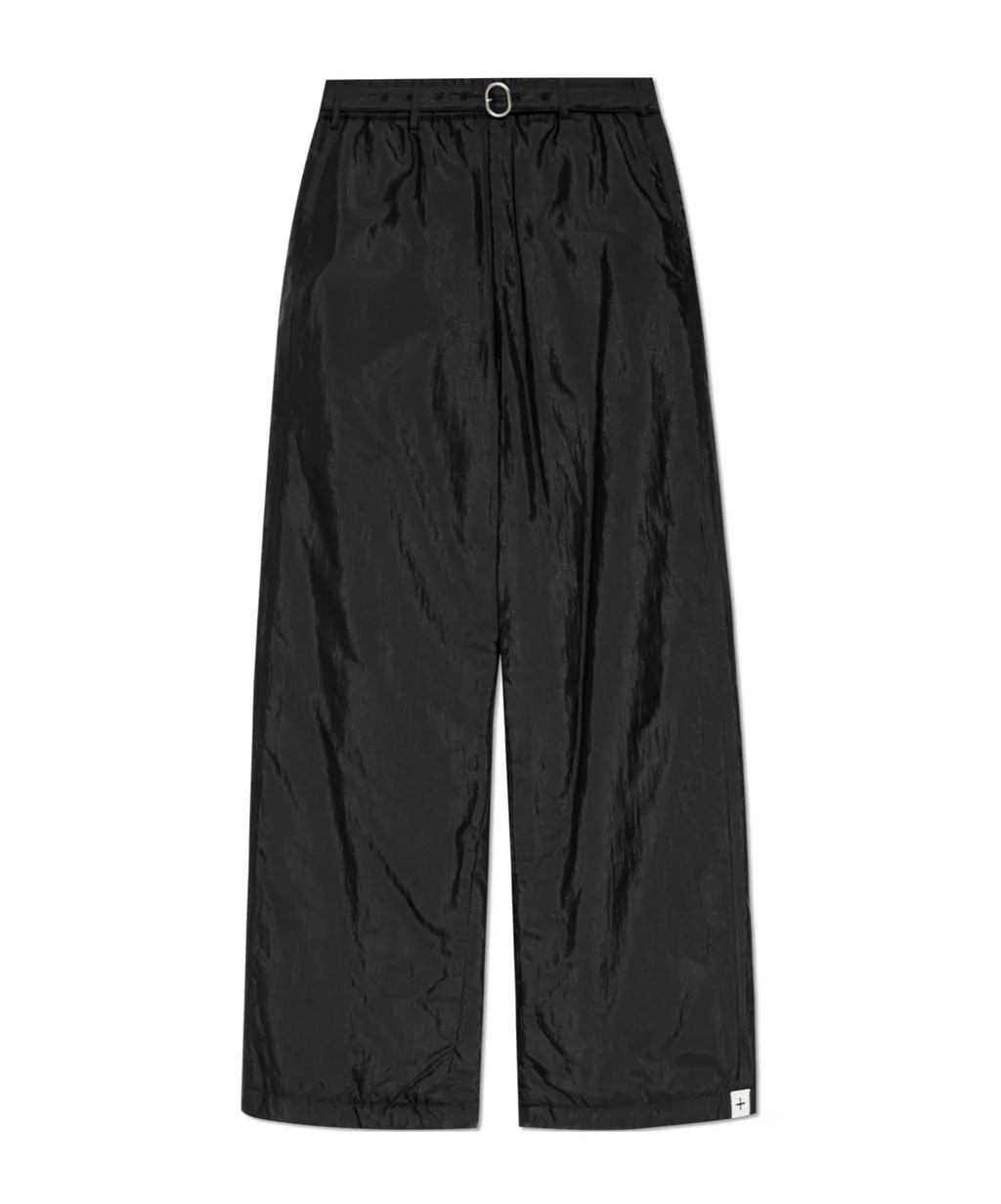 Belted Waist Wide-Leg Trousers